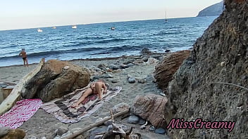 Preview 1 of Pakistani Big Beeg - #2 Flashing my pussy in front of a guy in public beach and he helps me squirt - it&#039_s very risky - MissCreamy