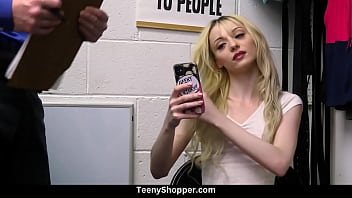Preview 1 of Hindai Sxy - Skinny Blonde Thief Cecelia Taylor and Big Cock Jack Vegas Fucking in The Back Office