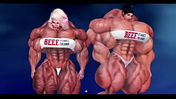 Preview 2 of Big Girl Small Boy Sexy - Muscle animation