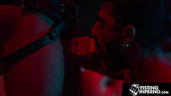 Preview 3 of Urvasi Looks Kike - Jockstrapped Latino Blown &amp_ Fingered By Sexy Hunk - FistingInferno