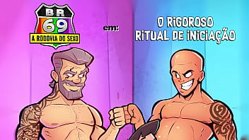 Preview 1 of Hindi Dehati Sex Video - &quot_BR69&quot_ A Rodovia do Sexo - Novinho puto mamou e levou duas rolas no cu