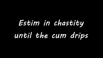Preview 1 of Mom And Son 3xxx - Estim in chastity until the cum drips