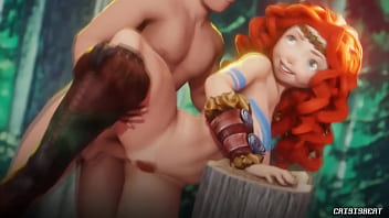 Preview 4 of Big Man Baby Wman - Merida sendo socada por tr&aacute_s