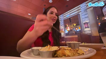 Preview 2 of Sexy Negro - Cumming in Public with interactive toy at LUNCH! Public female orgasm interactive toy