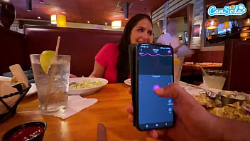 Preview 3 of Sexy Negro - Cumming in Public with interactive toy at LUNCH! Public female orgasm interactive toy
