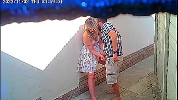 Preview 2 of Plug - Cctv camera caught couple fucking outside public restaurant