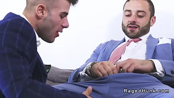 Preview 1 of Xxx Hmaster - Big cock realtors anal fuck in suits on the sofa
