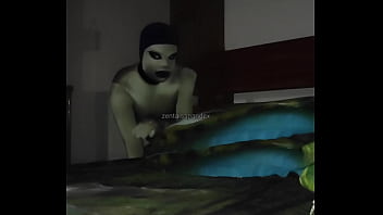 Preview 2 of Naughty American Girl Xxx - Horrorporn Zentai alien dark night ghost