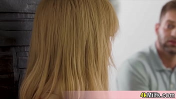Preview 1 of Porn Big Russian Tits - Busty redhead housewife wants to try threesome sex so she seduces the lucky neighbour