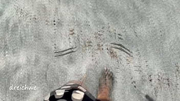Preview 1 of Indian Aliya Bhatt Sex Video - foot fetish on the beach with sand