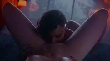 Preview 4 of Sex Bangsawan - Two tender lesbians kiss and have sex - animated 3d pov
