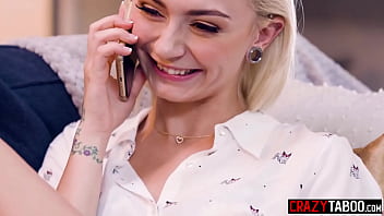 Preview 1 of Mon And Son Sleping Xxx - Kinky blonde teen babysitter Chloe Temple caught masturbating and her boss fucked her