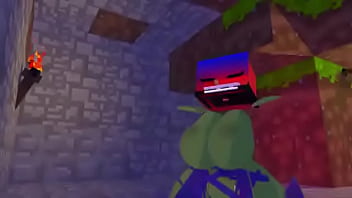 Preview 1 of Alektra Blue Fucking Sex Hot - Zombie Girl Livia x Steve! Minecraft Animation (18 )
