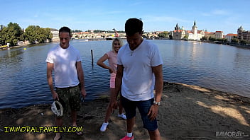 Preview 2 of Cum Coved Body - HAPPY 18-YEAR-OLD Lilly Bella&rsquo_s TABOO GAME TicTackToe &ndash_ Immoral Family 4K