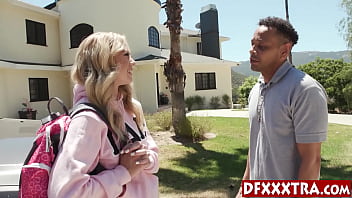 Preview 2 of Daphne Jane Nikki Brooks 4 - Big black cock guy Donny Sins fucked sexy blonde teen student River Lynn