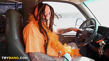 Preview 1 of Phul Sex Hd - BANGBROS - Bang Bus Halloween With Mads Flores And Derek Savage