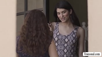Preview 1 of Smol Jance - Teen Geek Leana Lovings fucked by horny shemale