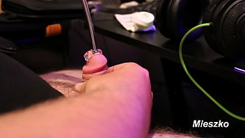 Preview 1 of Oiled Pirn - First time Sounding on camera (2019) | Mieszko