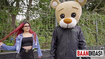 Preview 2 of Odeo Porn - The horny redhead takes Milky Bear to fuck in the studio - Rosario Red