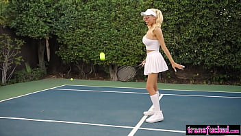 Preview 3 of Zeta Sari - Private tennis practice and rough sex with horny shemale Brittney Kade