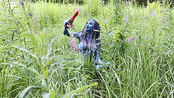 Preview 1 of Pure Vaginal Sex - Avatar Monika Fox Big Prolapse,  Hard Dildo Anal And Pussy Fuck,  Squirt In Nature