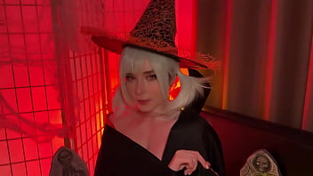 Preview 1 of Maliy Khalefa - Feed Cum to Stunning Vampire Suckula After Deepthroat &amp_ Footjob on Halloween POV