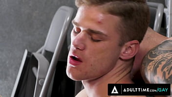 Preview 3 of Amica Pompinara - HETEROFLEXIBLE - Jock Blain O&#039_Connor &amp_ Coworker DESTROY Newbie Jonathan Taylor&#039_s Twink Ass! DOUBLE ANAL