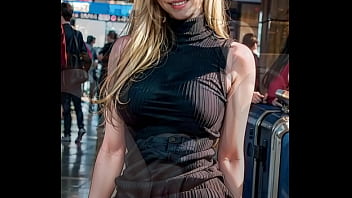 Preview 1 of Mesaage Niple - AI generated blonde showing pussy in public