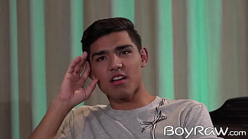 Preview 1 of Brathr N Sister Hotel Sex Hd - Young gay Felix Harris blows big dick after ass fingering