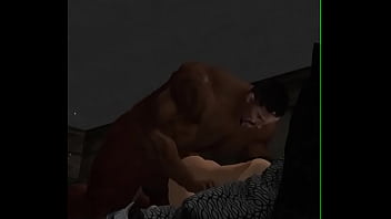 Preview 2 of Fat Sloppy Bj - mega hunk duane brown tackles asian wife in the end zone