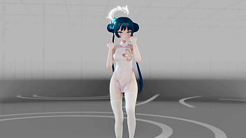 Preview 2 of Napsl Movli - Blue Archive Ryuuge Kisaki Hentai Undress Dance Mmd 3D Blue Hair (CLIP)