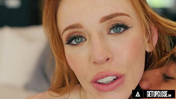 Preview 1 of Fer Alves - UP CLOSE - Small Redhead Madi Collins Gets Insane Pleasure From Riding Boyfriend&#039_s Fat Cock
