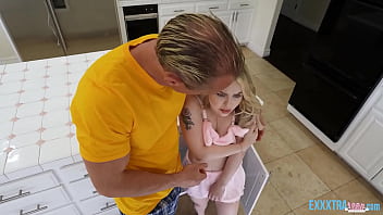 Preview 2 of Mam Lesbian - Blonde teen Haley Spades getting fucked and jizzed on by stepdad Clarke Kent