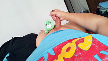 Preview 2 of Makiko Tamaru - Jacking off my uncut cock,  fleshlight session,  cumming. October 15,  2023.