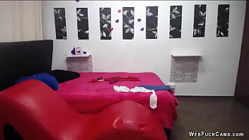 Preview 1 of Desi Saxy Bf - Naked babe all in foam masturbates on webcam