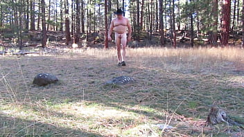 Preview 4 of Brunette Fets - Naked walk in the field.