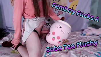 Preview 1 of 4gp Indian Video - Femboy Fucks A Boba Tea Plushy! (Teaser)