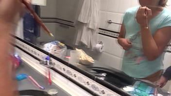 Preview 1 of New 2018 Dese - Stepson couldn&#039_t resist seeing me masturbating and came on my tits with his huge cock