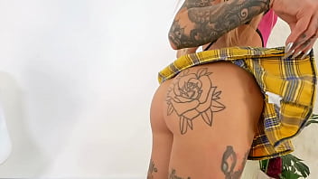 Preview 1 of Hot Xxxx Vedioi - Meaty Pussy Round Butt Tattooed Slut Upskirt Babe!