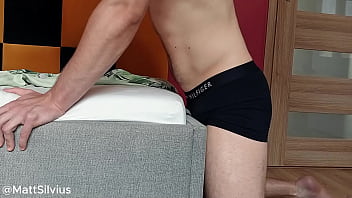 Preview 2 of Xxx Vaedio - Horny guy dry humping bed - Hands free orgasm in underwear