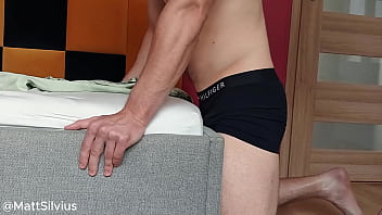Preview 3 of Xxx Vaedio - Horny guy dry humping bed - Hands free orgasm in underwear