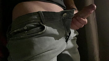 Preview 4 of Saxxxxxxxx Vdo - Pulling my impressive big cock out of grey jeans