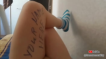 Preview 1 of Sasha Juggs Sex - 18 Youtuber CrossdresserKitty MASTURBATING You Can Request Your Name on My Thighs And I can Masturbate For You Lovelies