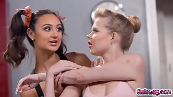 Preview 3 of Hd Xxx 30 Video S - Cheerleadears Eliza Ibarra and Coco Lovelock had energetic sex right there in the locker room