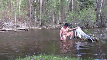 Preview 2 of Xxx Is Maya Kalefa - Naked bathing in the river.
