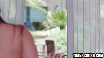 Preview 1 of Mom Boy Xxxx In The Rooom - Redhead housewife meets transgender neighbor