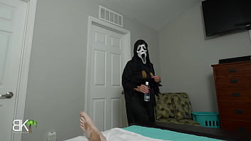 Preview 3 of Real Handjob Cum - FREE Ghostface Fucker: Halloween Sloppy handjob. - 1of3
