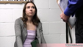 Preview 1 of Magdalene Sex Video - Cute Nicole caught shoplifting and now she must use her tiny cute feet to satisfy the mall cop