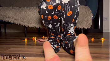 Preview 1 of Marina Visconti Xnx Video - Something unearthly possessed this brunette on Halloween night
