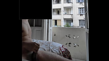 Preview 2 of Nazia Littel - (real public) Flashing masturbating full naked in front neighborhood full - open window